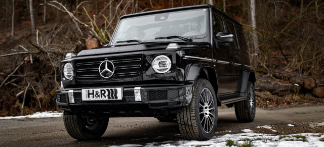Deutlich mehr Bodenfreiheit dank H&R-Federn aus dem puch.at-Shop: Höherlegungsfedern für die Mercedes-Benz G-Klasse W463A
