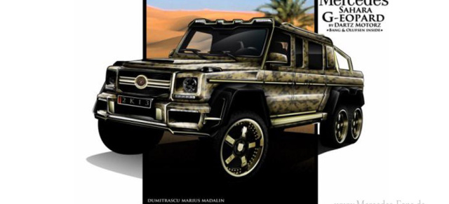 In Planung: Mercedes G63 AMG 6x6 "G-eopard": Extrem-Tuner will Luxus-SUV auf Basis der dreiachsigen G-Klasse bauen.