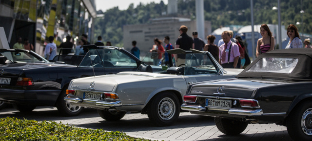 Klassikertreffen am Mercedes-Benz Museum : Zwölf Sonntagstermine 2017: Cars & Coffee am Mercedes Museum