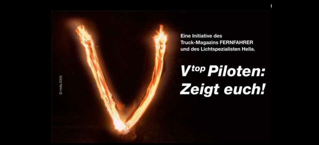 Trucker-Aktion: Vtop - Vernunft zeigt Flagge: Eine Aktion von HELLA und Fernfahrer für mehr Rücksicht aufeinander