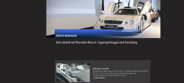 Supersportwagen und Forschung auf Mercedes-Benz.tv::