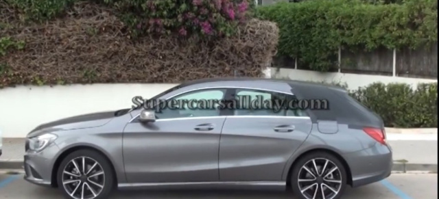 Erlkönig erwischt: Frisches Video vom Mercedes CLA Shooting Brake: Der kompakte Fließheckkombi ließ sich am Straßenrand filmen