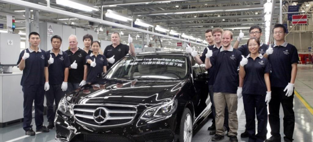 Produktionsstart in China: Mercedes E-Klasse Langversion : Erstes Exemplar der extra langen E-Klasse lief in China vom Band