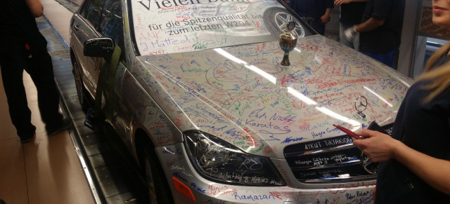 Sindelfingen: Die letzte Mercedes C-Klasse W204: Freitagabend, 9. Mai - in Sindelfingen lief die letzte Mercedes-C-Klasse (W204) vom Band.